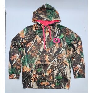 WOMENS POLARIS HOODIE CAMO W/ HOT PINK TRIM SIZE 3 XL LONG SLEEVE‎